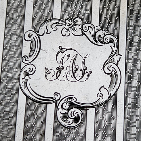 1847 British antique sterling silver card case 66g Edward Smith